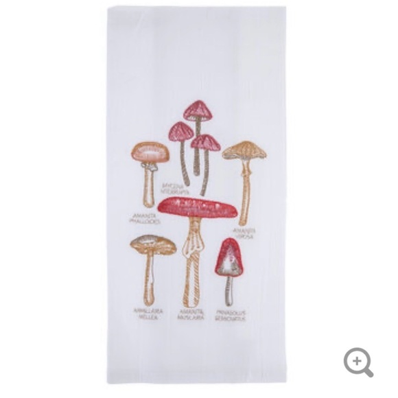 Embroidered Mushroom Classifications Towel, NWT - Picture 1 of 5